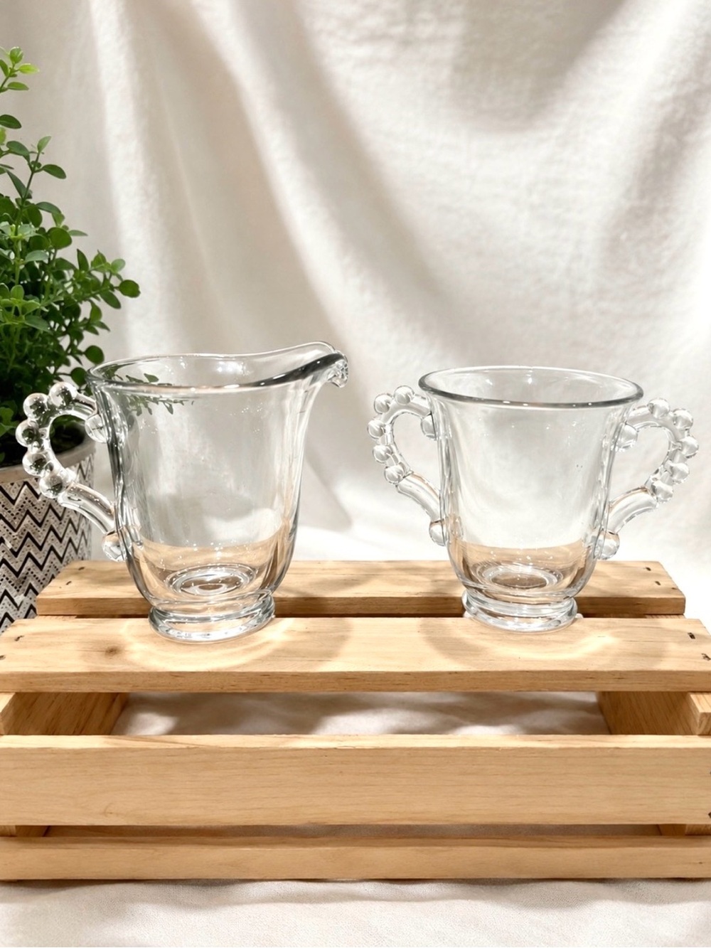 ☀️2/$20 Imperial Glass “Candlewick” Vintage  Creamer & Sugar Bowl Set | GUC